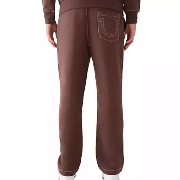 True Religion Big T Straight Leg Sweatpants Brown Medium - Picture 4 of 14